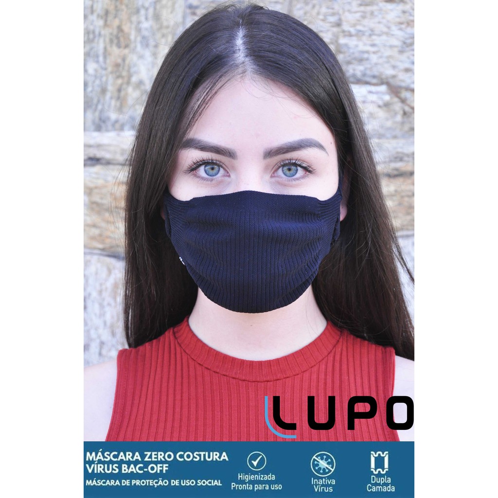 Máscara Lupo Com Zero Costura Que Bloqueia Vírus BAC-OFF! | Shopee Brasil