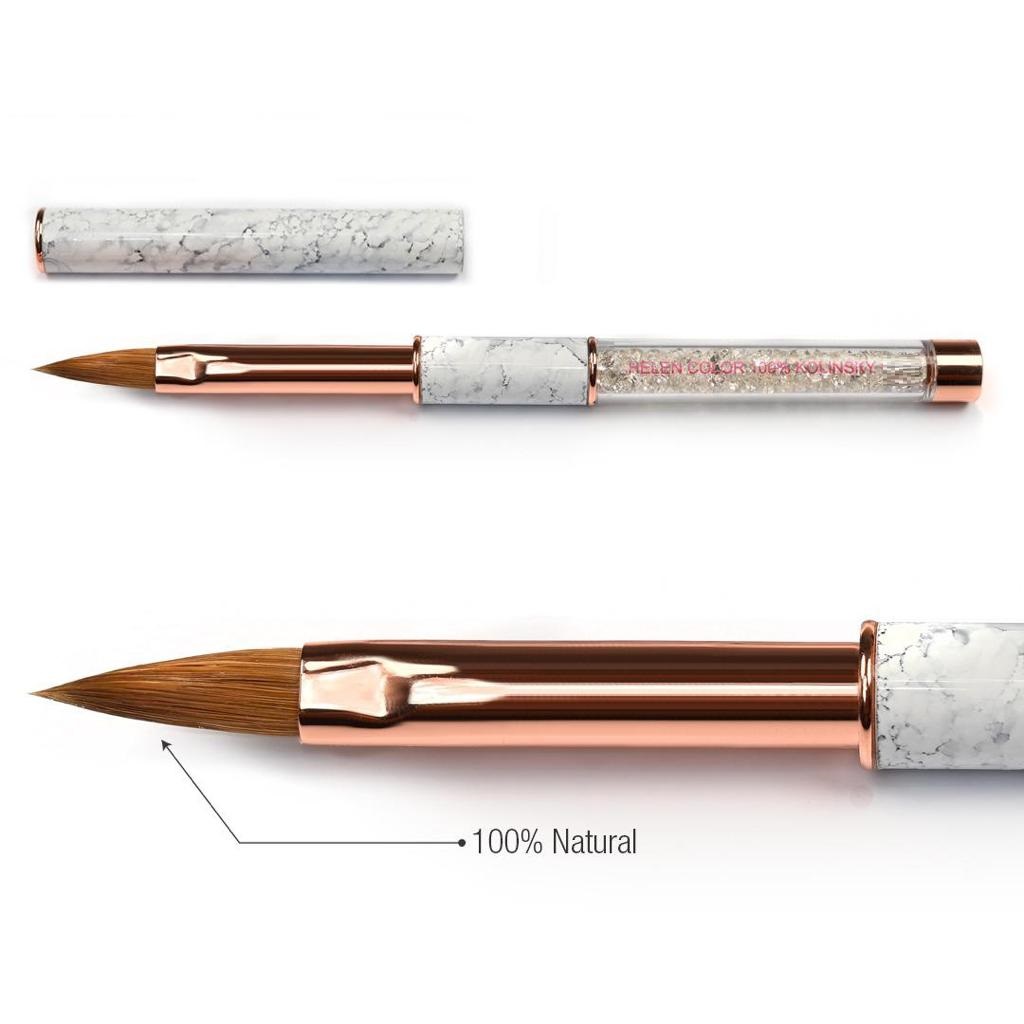 Pincel Natural Para Alongamento de Unhas Acrilicas Acrigel Marmorizado HC 100% Kolinsky em Oferta na Shopee