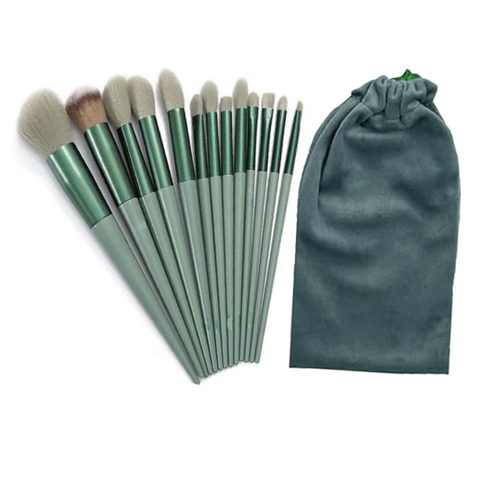 Pincel Kit 13 Peças Maquiagem Bolsa Base Corretivo Sombra Po Compacto Make Up