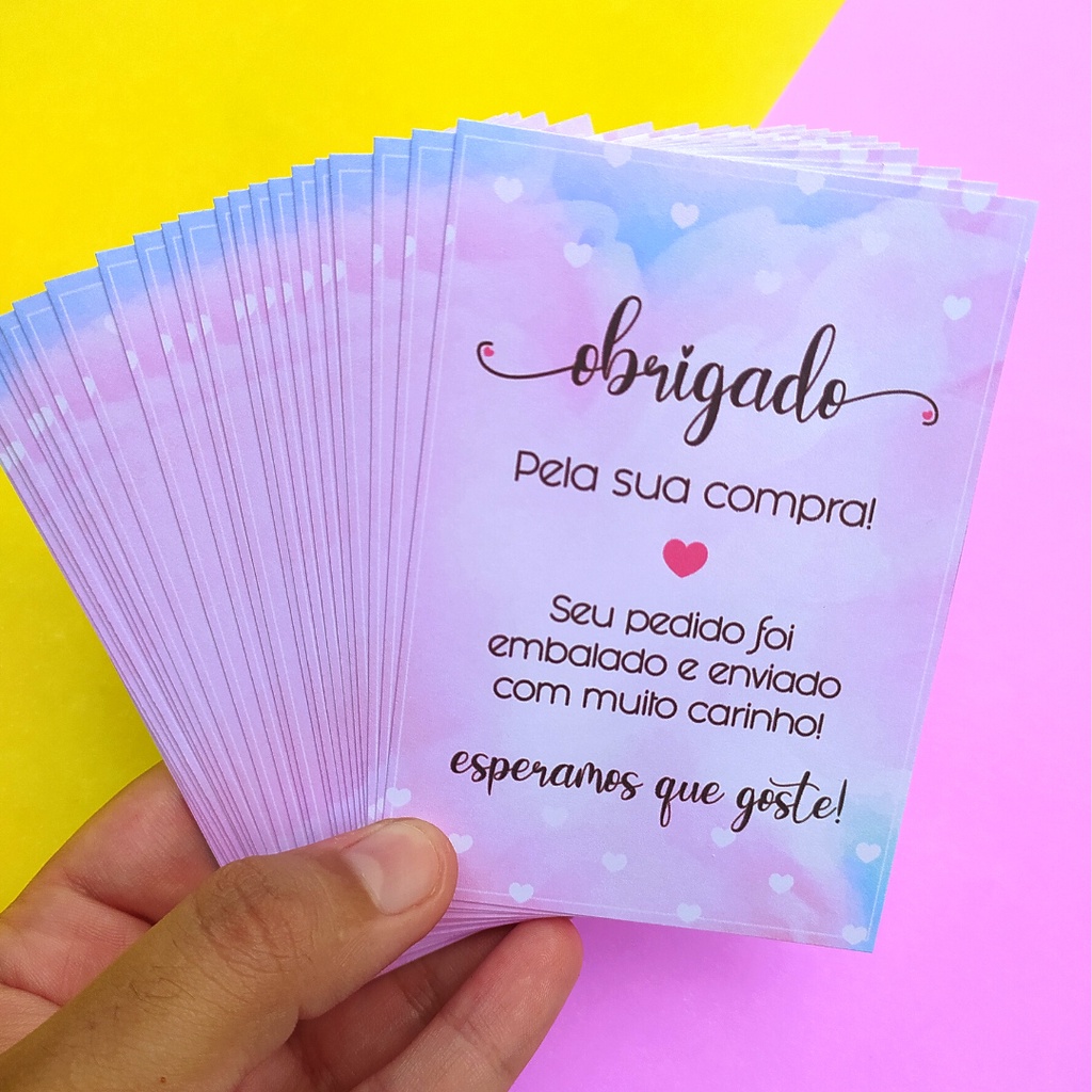 25 Cartões De Agradecimento Ao Cliente Obrigado Pela Compra Shopee Brasil 8027