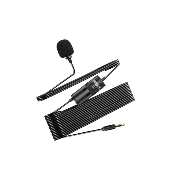 Microfone Lapela 6 Metros Para Câmera E Smartphone Entra P3 3.5MM HREBOS HS-200