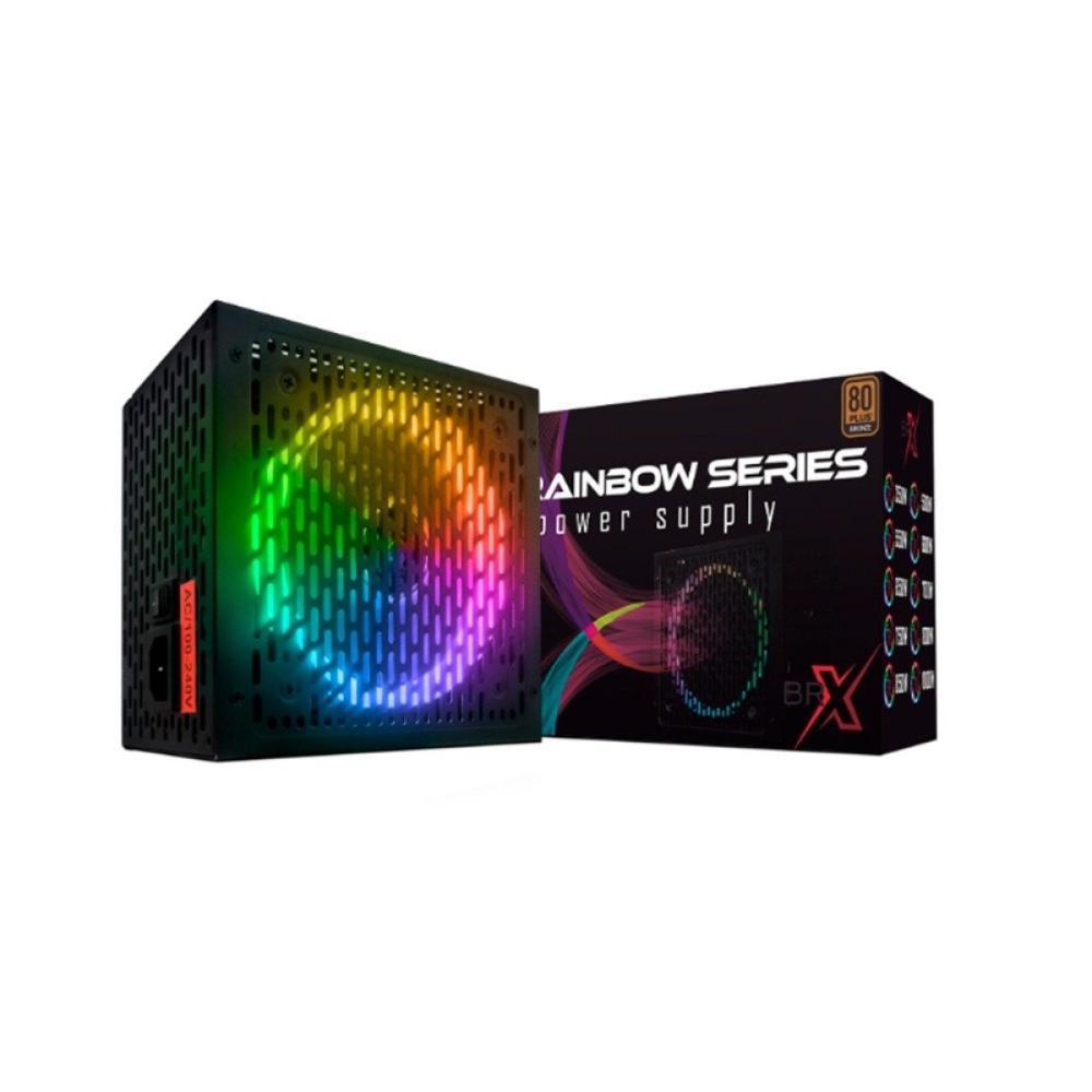 Fonte Atx 700w Rainbow Rgb Automatica Brx 80 Plus Bronze