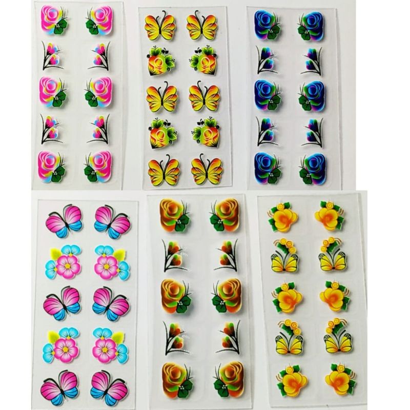 Kit 200 adesivos de unhas em 3d (20 cartelas)