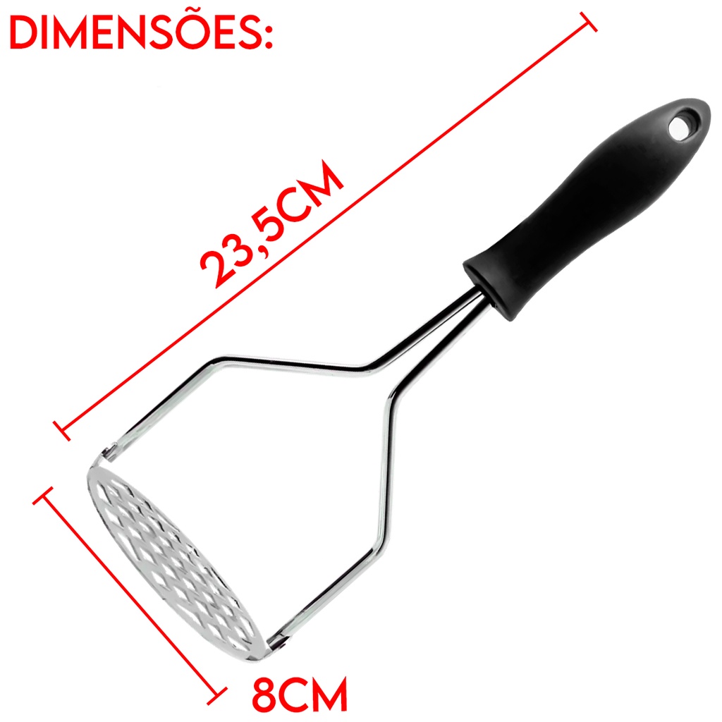 Amassador De Batatas Feijão Legumes Manual Inox Utensílios Cozinha