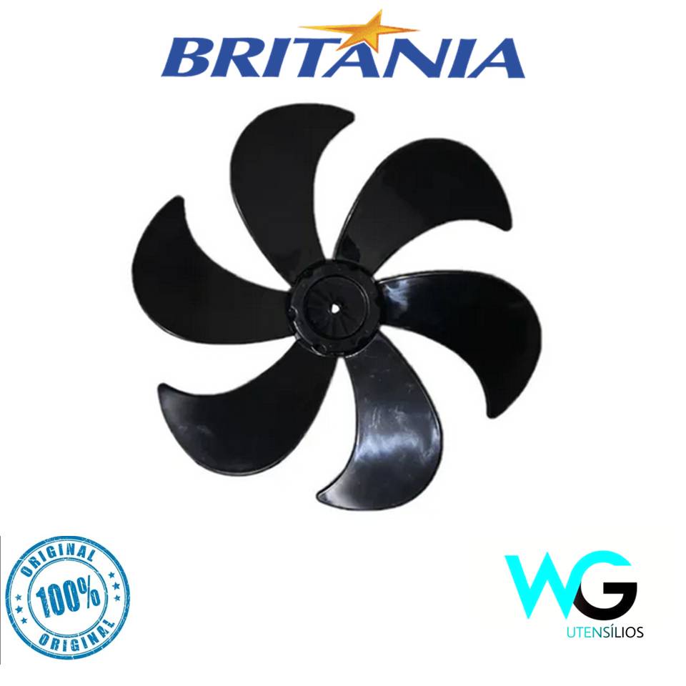 Hélice Ventilador Britânia Ventus 40 Six 6pás Preta Original