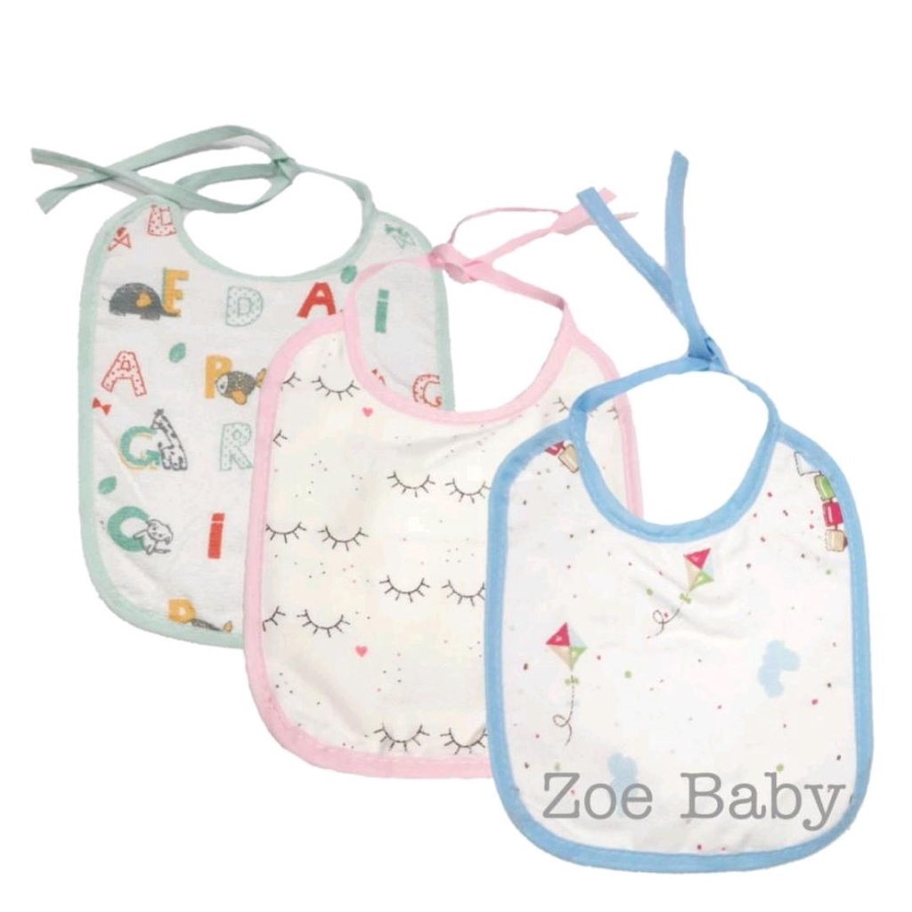 Kit 3 Babadores Plastificado  - Sortidos para Bebê usar na Introdução alimentar / Papinha