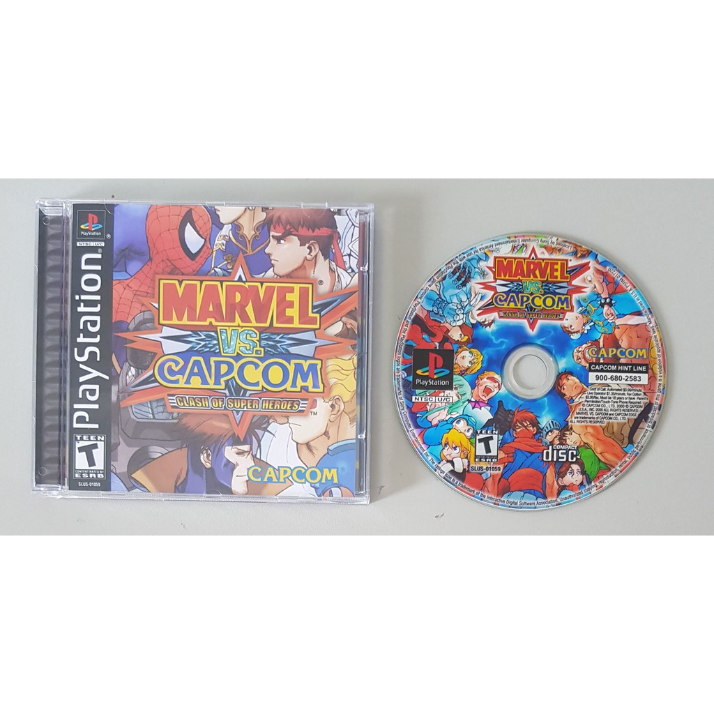 PS1 - Marvel vs Capcom 1 Clash of Super Heroes - Leia a descrição