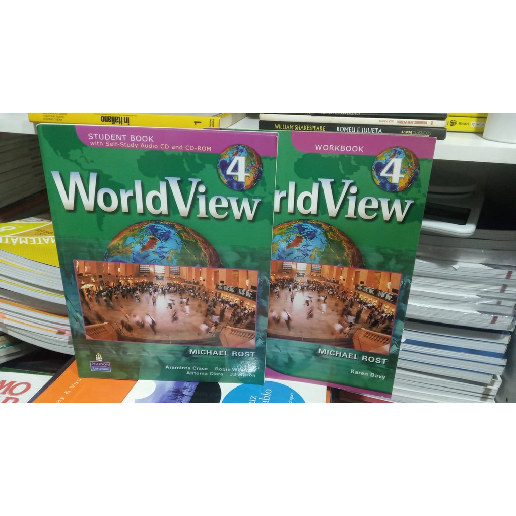 Imagem Lote de 2 Livros em Idioma Ingles - Student Book - World View - Michael Rost - Acompanha CD