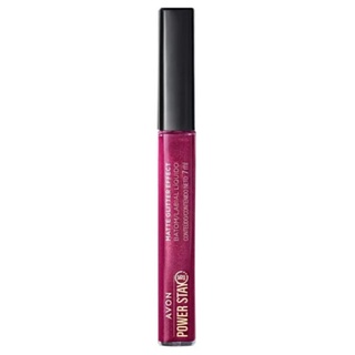 Batom Líquido Matte Glitter Effect Avon Power Stay Cor: Malva Luminoso