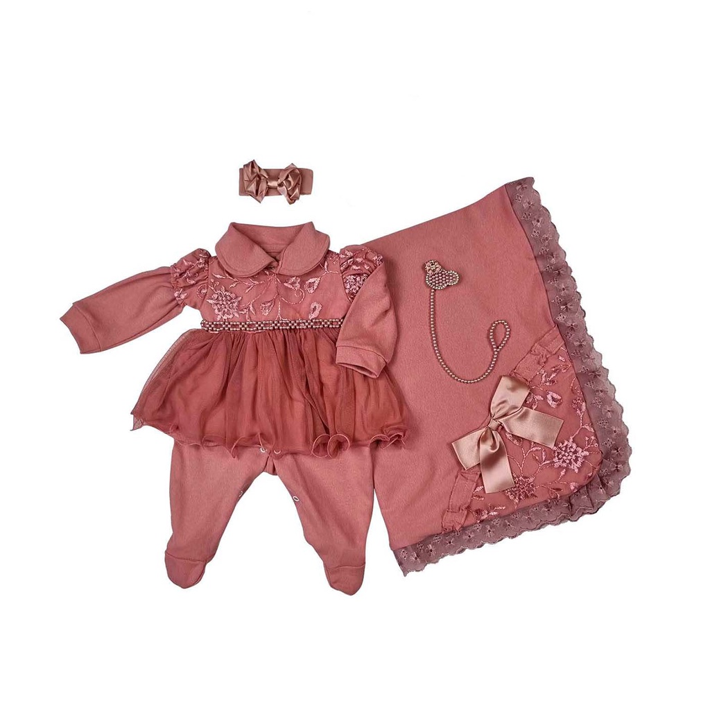 Kit Saída Maternidade Feminina Luxo C/5 Peças 100% Algodão em Oferta na Shopee