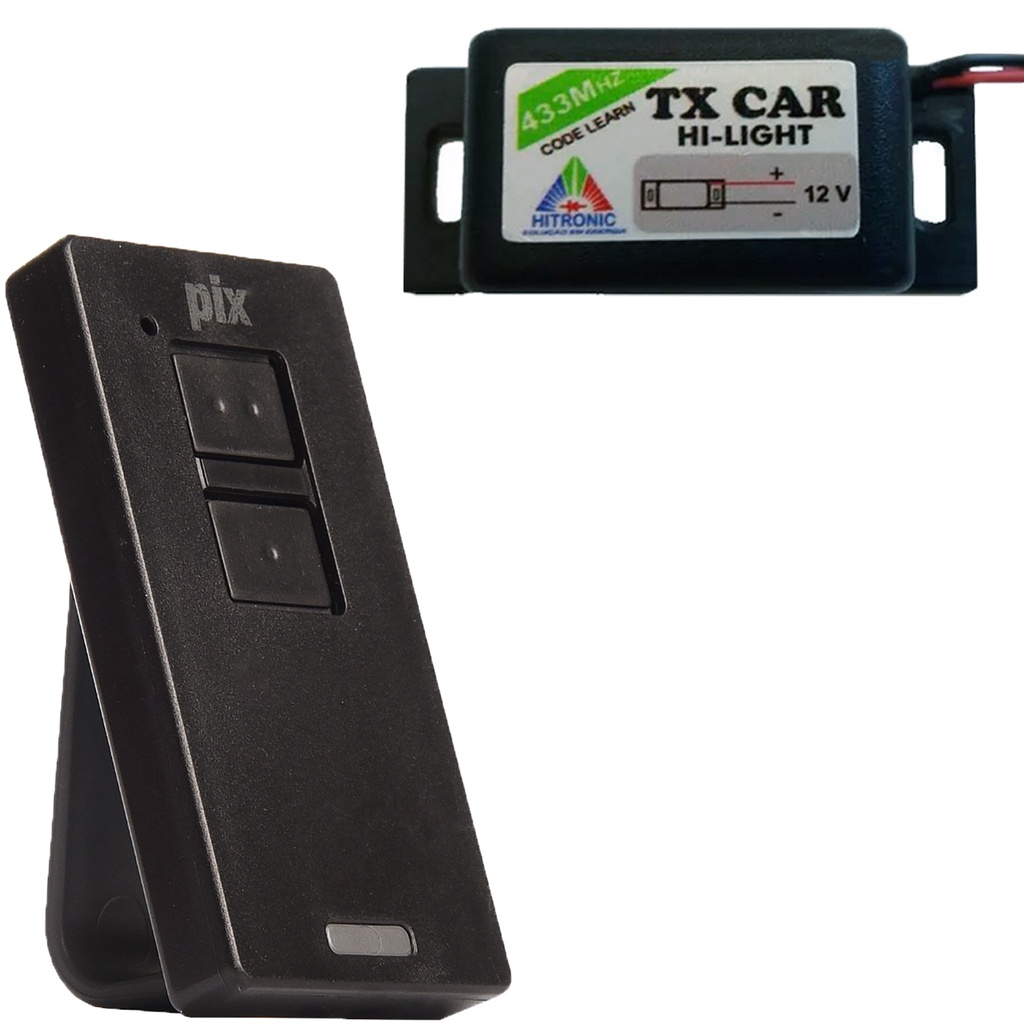Controle Portão Alarme 2 Canais TX PIX PPA ZAP+ Tx Car Prova De agua Farol Carro Moto 433,92mhz Code Learn