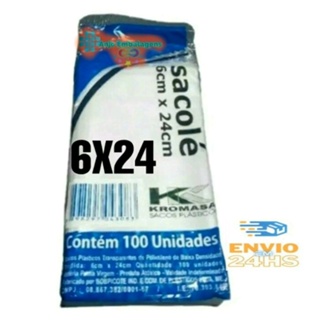 500 Saco plástico Para Sacolé 6x24 Dindim Geladinho Gelinho Juju Geladão Transparente em Oferta na Shopee
