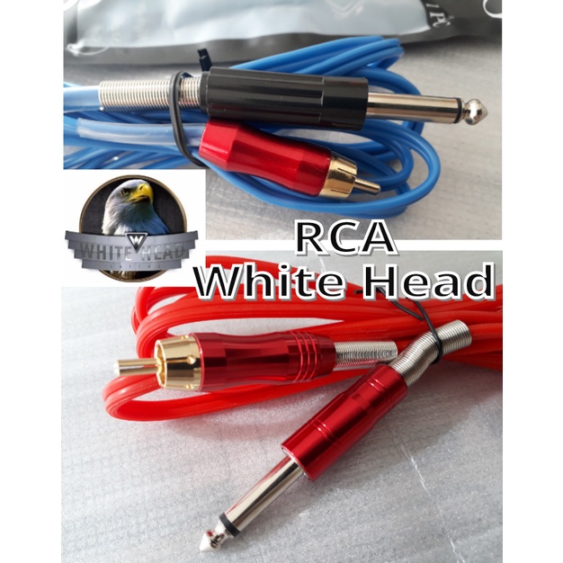 Cabo RCA White Head Soft para Máquina de Tatuagem Fio Silicone ClipCord Tattoo