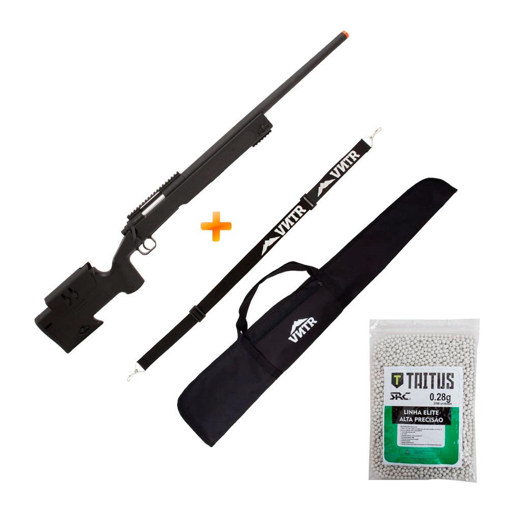 Kit Rifle de Airsoft Spring Sniper M62 Black 420 Fps Double Eagle + Bbs