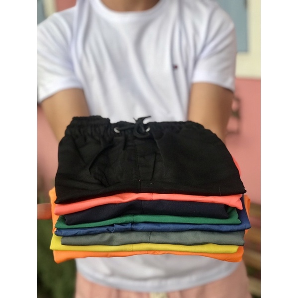 Kit 5 Short Masculino Básico De Tactel com Elastano Bermuda Mauricinho Esporte