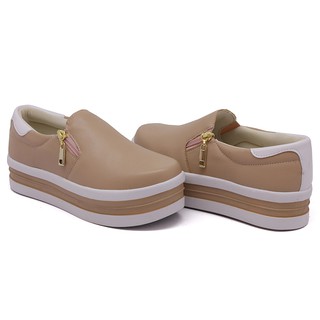 Slip On Calce Fácil Zíper Verniz Sola Alta Cores DKShoes