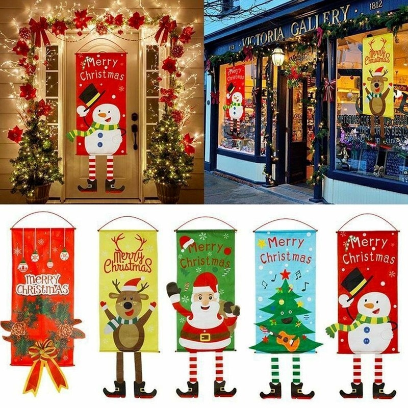 Banner de porta de varanda de feliz Natal enfeite pendurado decoração de  natal para casa | Shopee Brasil