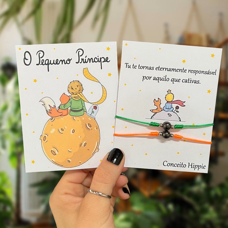 Kit Pulseiras O Pequeno Príncipe E A Raposa Conexão Magnéticas Casal Amizade Melhores Amigos BFF
