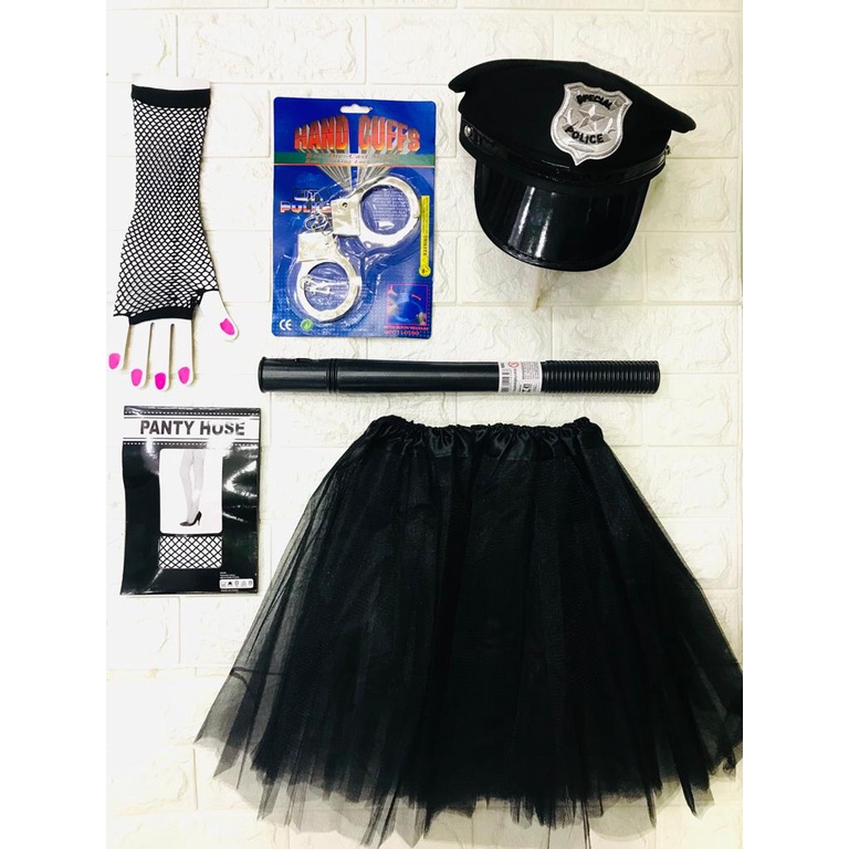 Kit Fantasia Policial Completa Carnaval Festa em Oferta na Shopee