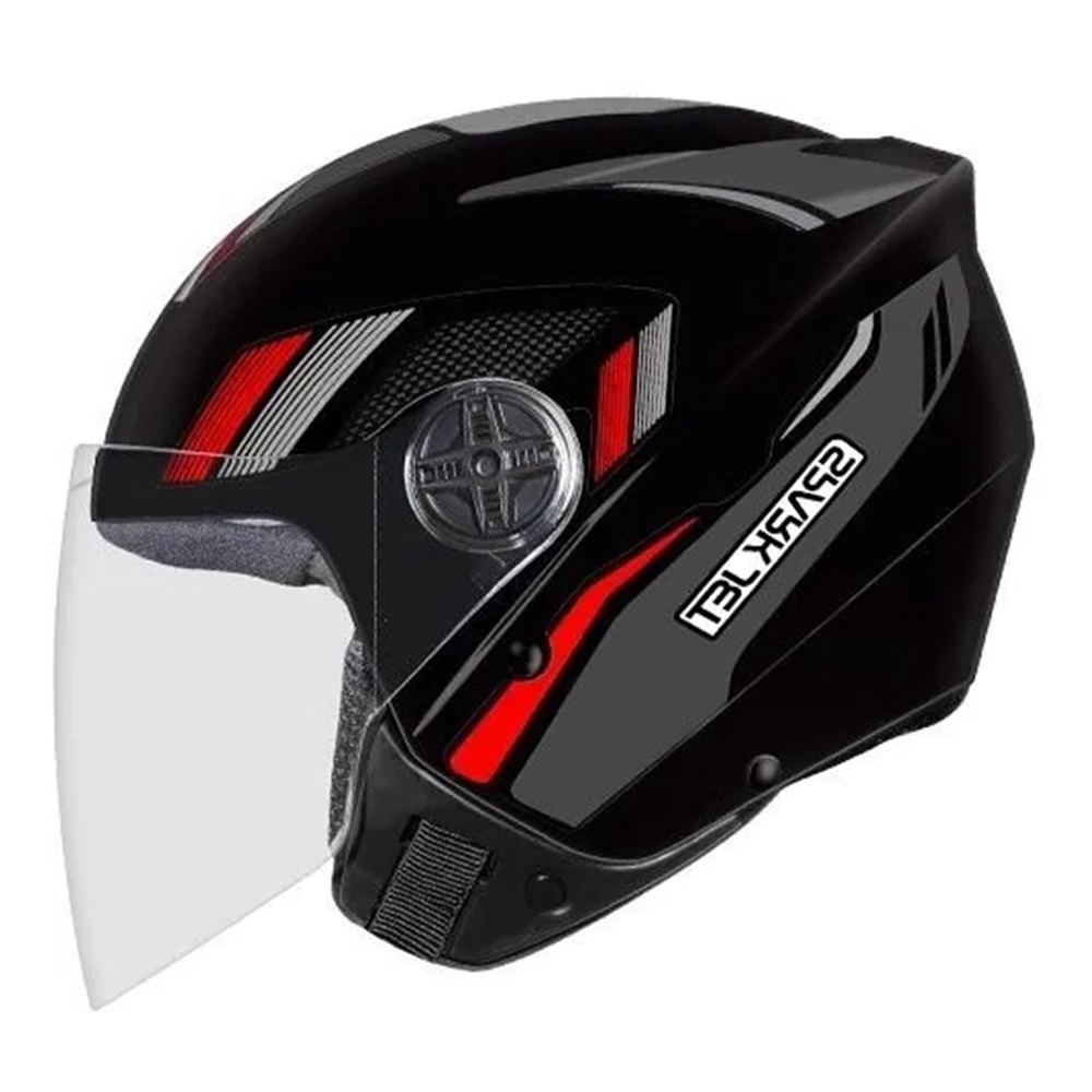 CAPACETE ABERTO EBF JET STING PRETO E CHUMBO