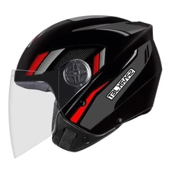 CAPACETE ABERTO EBF JET STING PRETO E CHUMBO