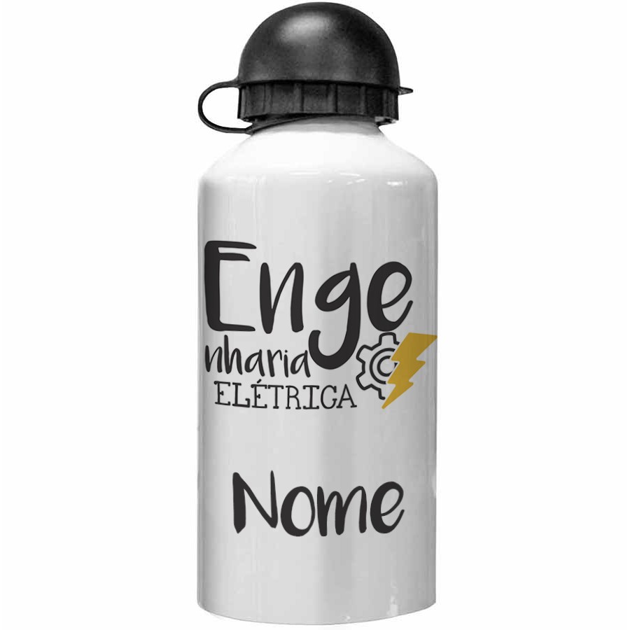 garrafinha squeeze personalizada para presente engenharia elétrica com nome lembrança