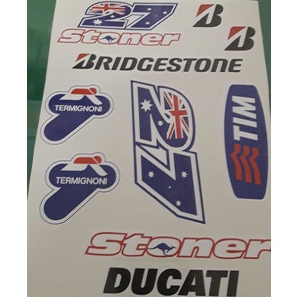 Adesivo Moto Gp Casey Stoner Ducati  Cartela 21 X 30 Cm