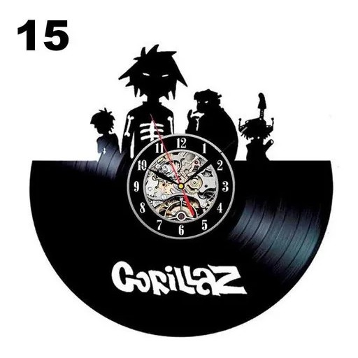 Gorillaz 15 - Relógio Disco De Vinil Decoração