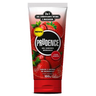 Gel 2 em 1 Lubrificante e massagem Prudence sabor Morango 100g em Oferta na Shopee