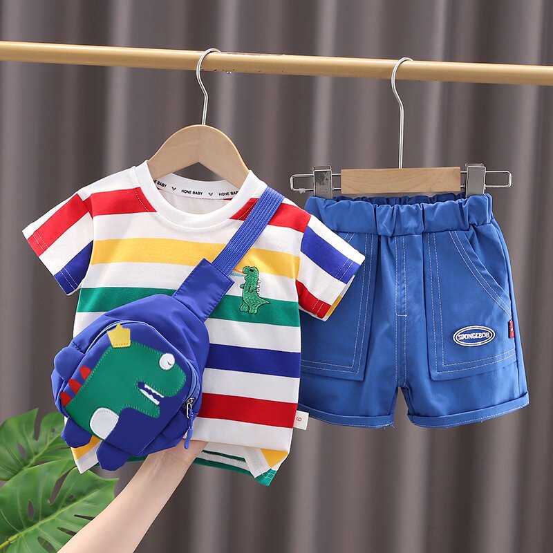 Conjunto Infantil Unissex Estampa Dinossauro Camiseta + Short