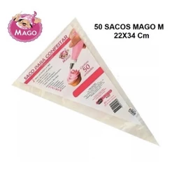 50 Saco de Confeitar 22x34 Manga de Confeitar Para Bico Confeiteiro (CHOCO)