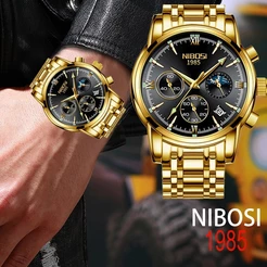 NIBOSI Novo Relógio Masculino Cronógrafo De Quartzo à Prova D'água De Luxo Original Para Homens