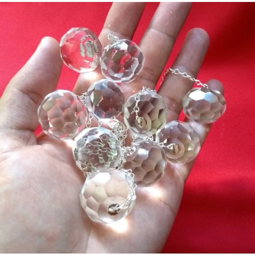 Kit 10 pendulos bola esfera de cristal natural