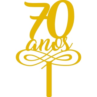 Topo De Bolo 70 Anos - Acrílico