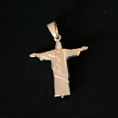 Pingente Semi Jóia Folheado a Ouro Cristo Redentor