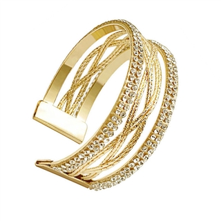 Pulseira Em Formato De C Explosivo Europeu E Americano Com Strass