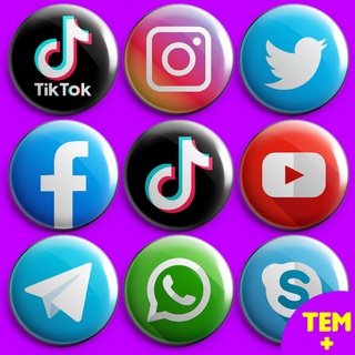 Bottons REDES SOCIAIS e mais - Botton de 3,5cm/4,5cm/5,5cm