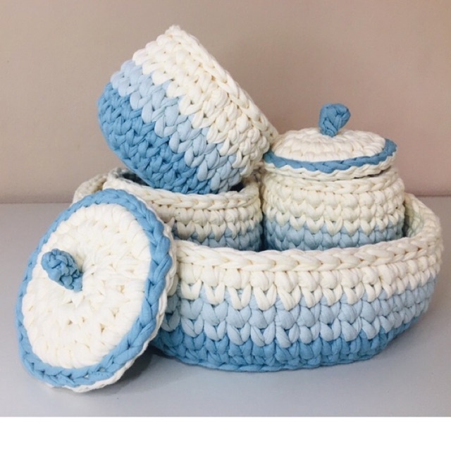 Kit Higiene Bebê De Fio de Malha Tons de Azul e Verde Pronta entrega Envio Rápido