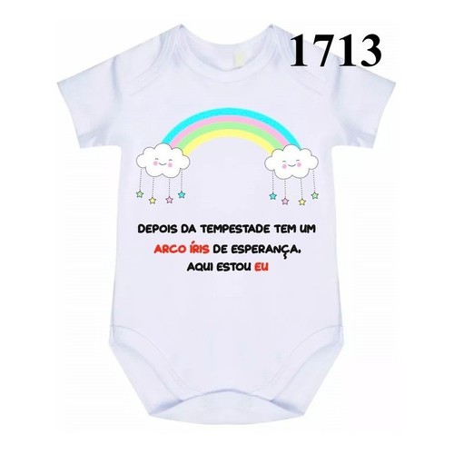 Body Bebe Personalizado Frase Arco Iris De Esperanca C 1713 Shopee Brasil