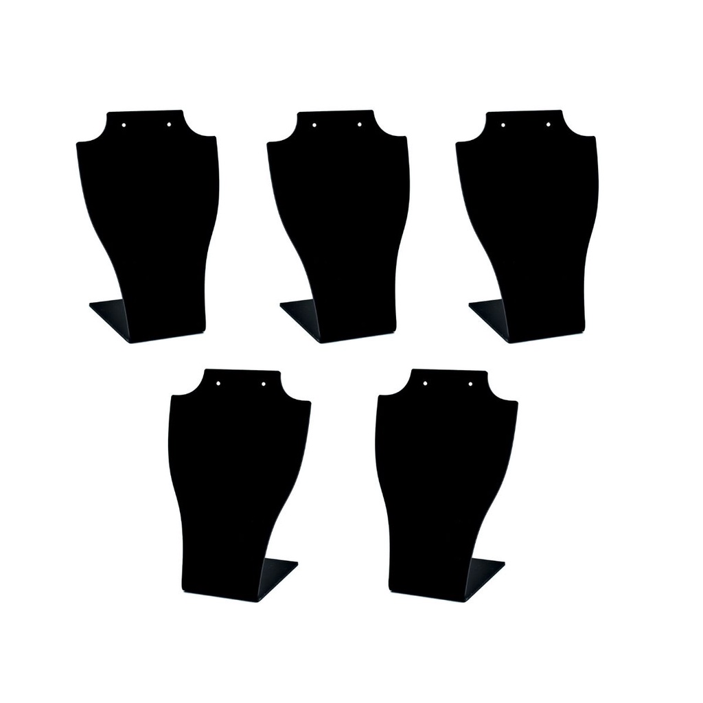 Expositores Busto Joias Pingentes Semijoias Bijuterias Colar e Brinco Acrílico Preto Kit com 5 peças em Oferta na Shopee