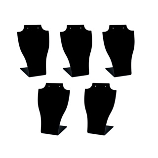 Expositores Busto Joias Pingentes Semijoias Bijuterias Colar e Brinco Acrílico Preto Kit com 5 peças em Oferta na Shopee