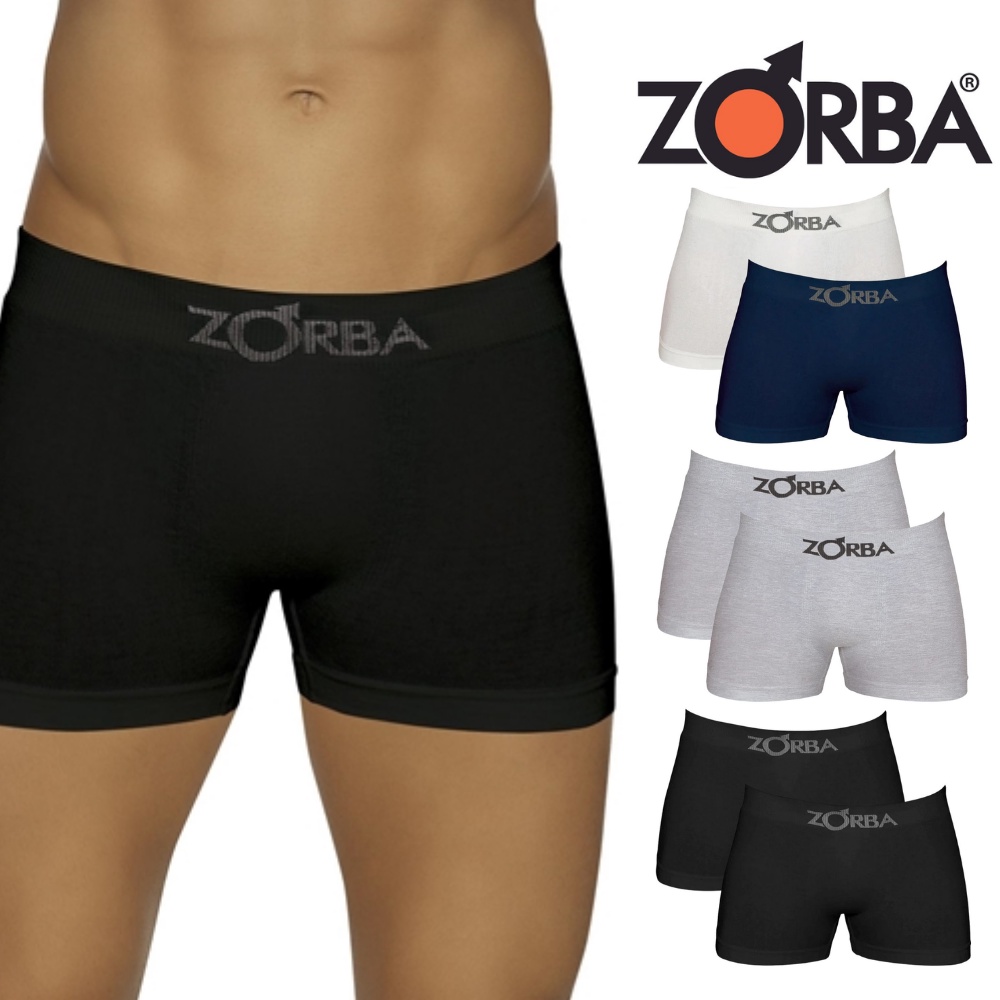 Kit Com 6 Cuecas Boxer Box Seamless Masculina De Algodão Cotton Sem Costura Zorba Ref. 781