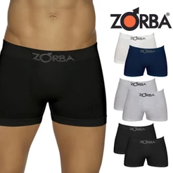 Kit Com 4 Cuecas Boxer Box Seamless Masculina De Algodão Cotton Sem Costura Zorba Ref. 781