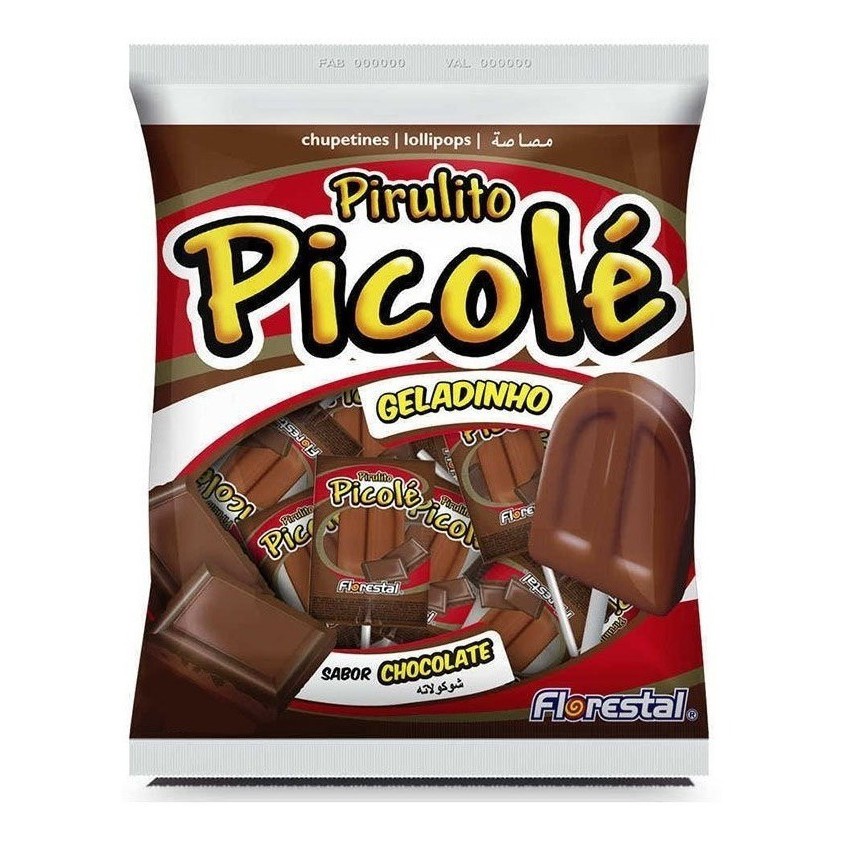 Pirulito Picolé Chocolate C/50 Unidades Florestal