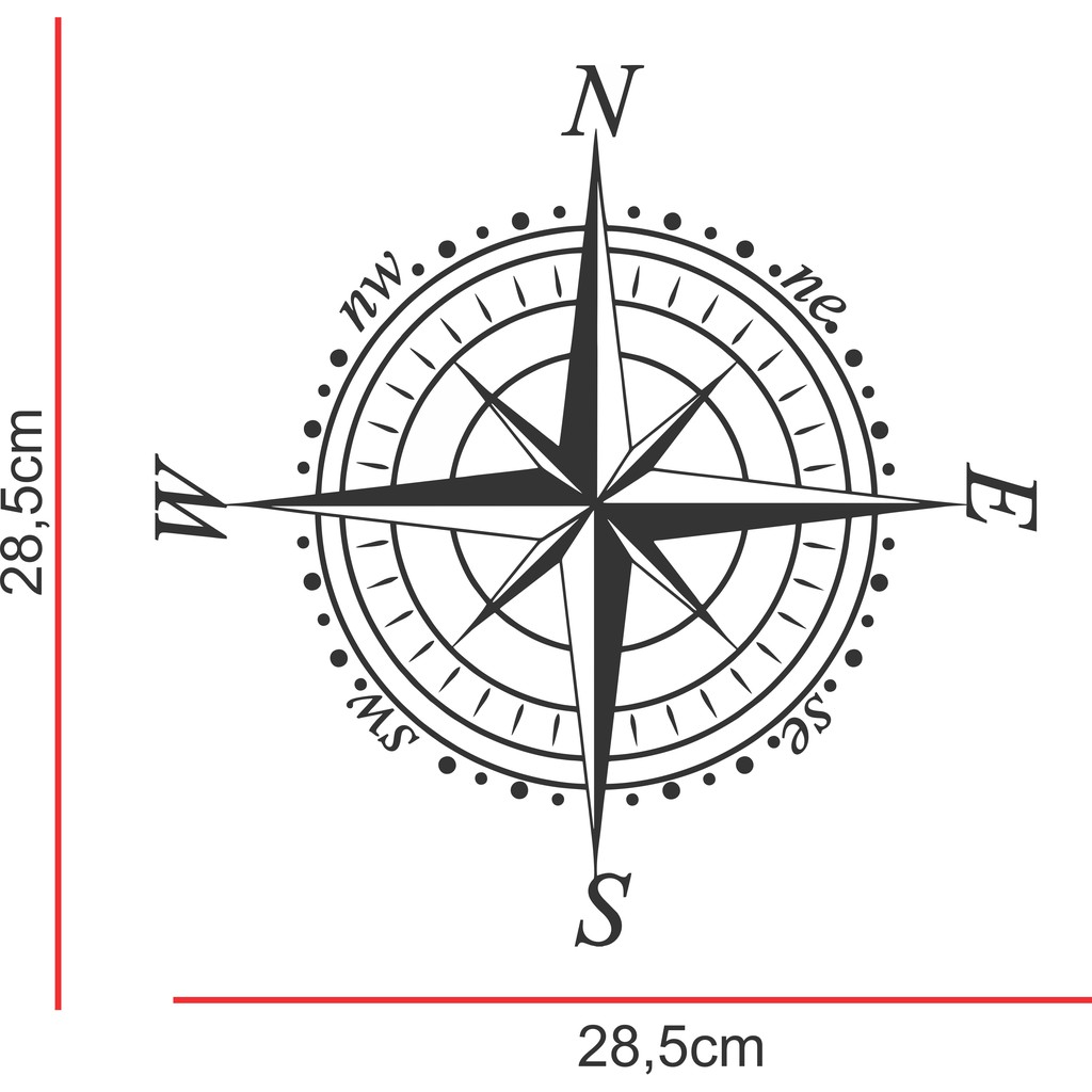 2 Adesivos Rosa Dos Ventos  28,5x28,5cm Jeep Compas Renegade Caminhonete 4x4 trilha aventura