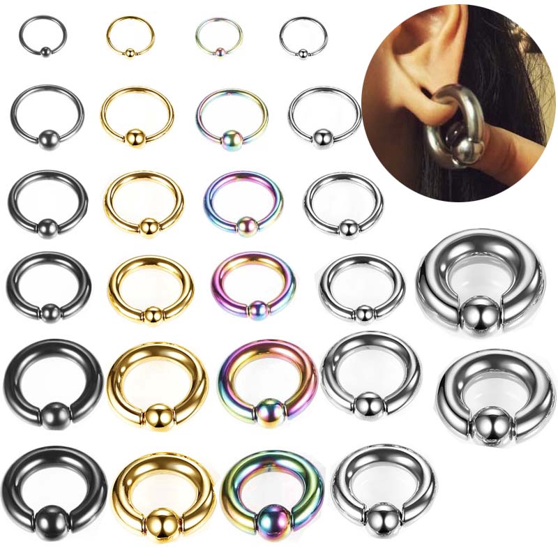 1 Peça Anel Captive Talão De Aço Inoxidável Unisex Corpo Piercing Jóias Cbr 16g 12g 8g 6g 4g 2g 0g 00g em Oferta na Shopee