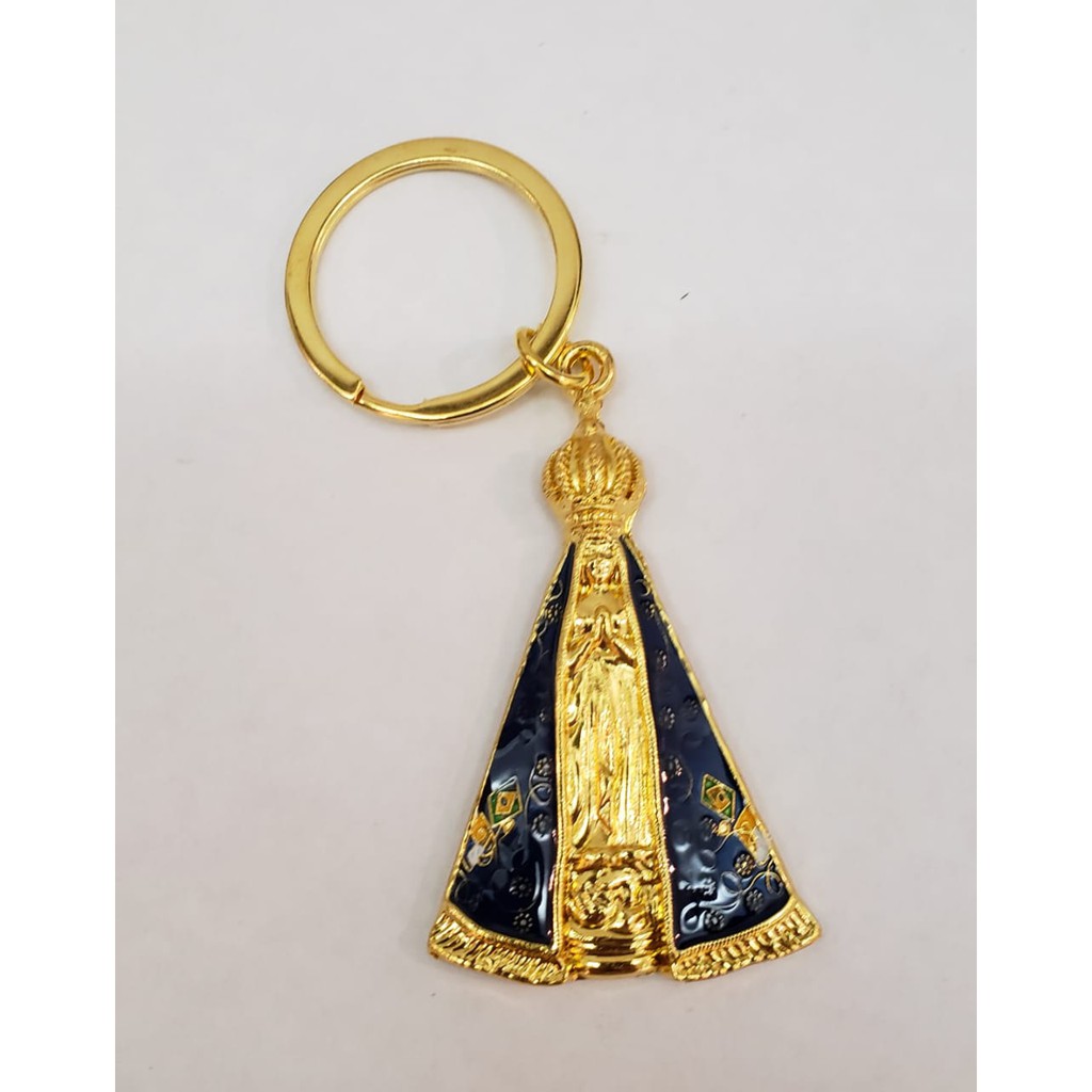 Chaveiro Nossa Senhora Aparecida Metal Dourado - Artigos Religiosos - Artigo Católico