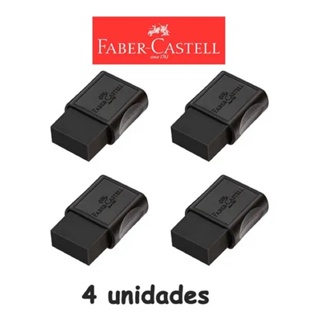 Kit C/4  Borrachas Escolar Max Preta - Faber Castell em Oferta na Shopee