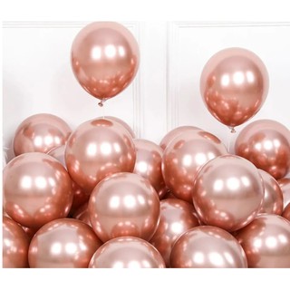 10 Unid Bexiga Balão Metalizado Cromado 5 Pol Rose Gold