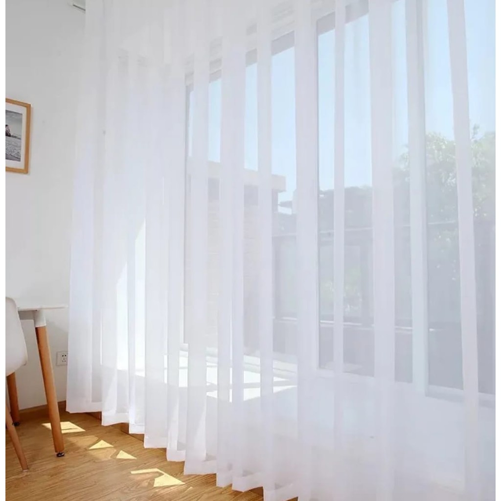 Cortina Voil 4,00x2,80 100% POLIÉSTER Ilhós Cromado P/ Varão em Oferta na Shopee